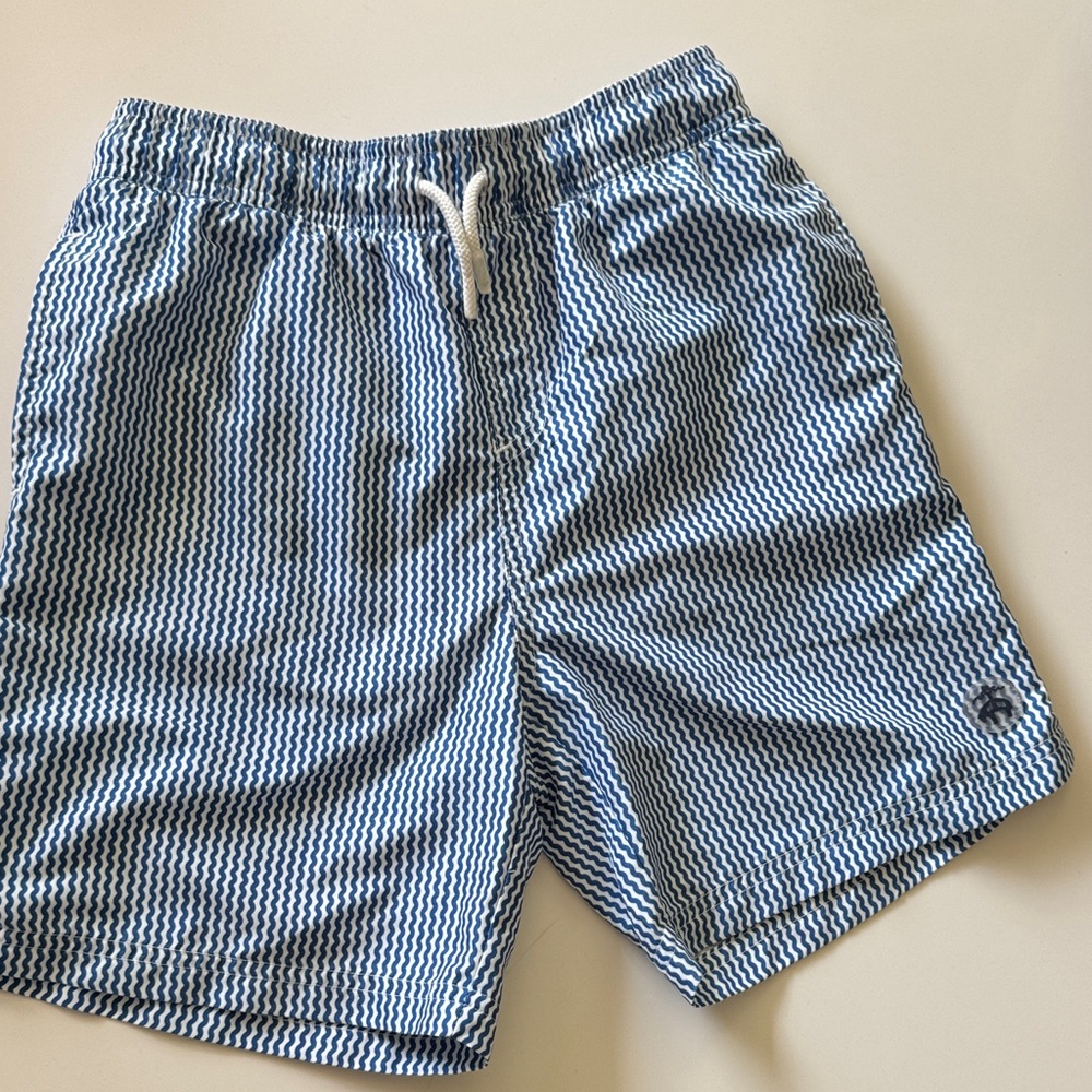 Brooks Brothers Kids Blue Patterned Swim Trunks - wore one time for 10 minutes.